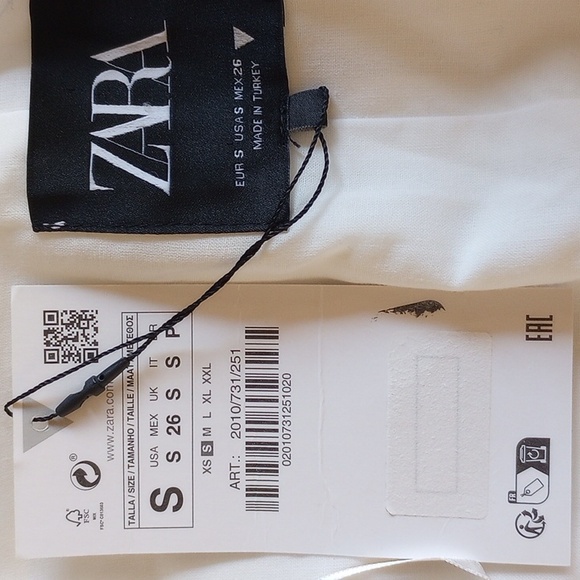 NWT Zara Wrap Around Crop Vest Top S White Lined - Picture 5 of 9